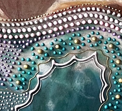 Close up of 3D embellishment