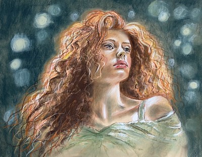 ‘Twilight Gaze’ pastel drawing by Julie Waldron