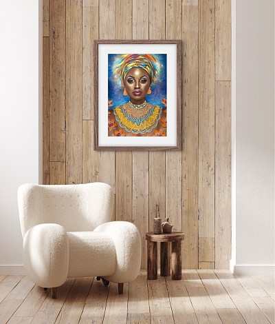 ‘African Elegance’ framed example, by Julie Waldron
