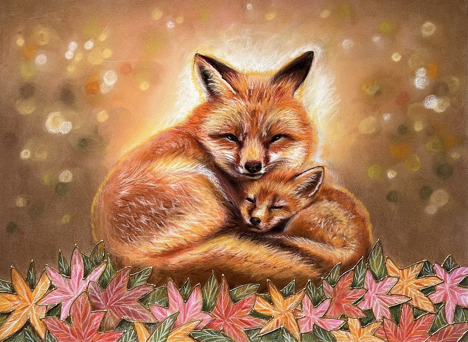 ‘Fox & Cub Asleep’ (37cm x 27cm) £145